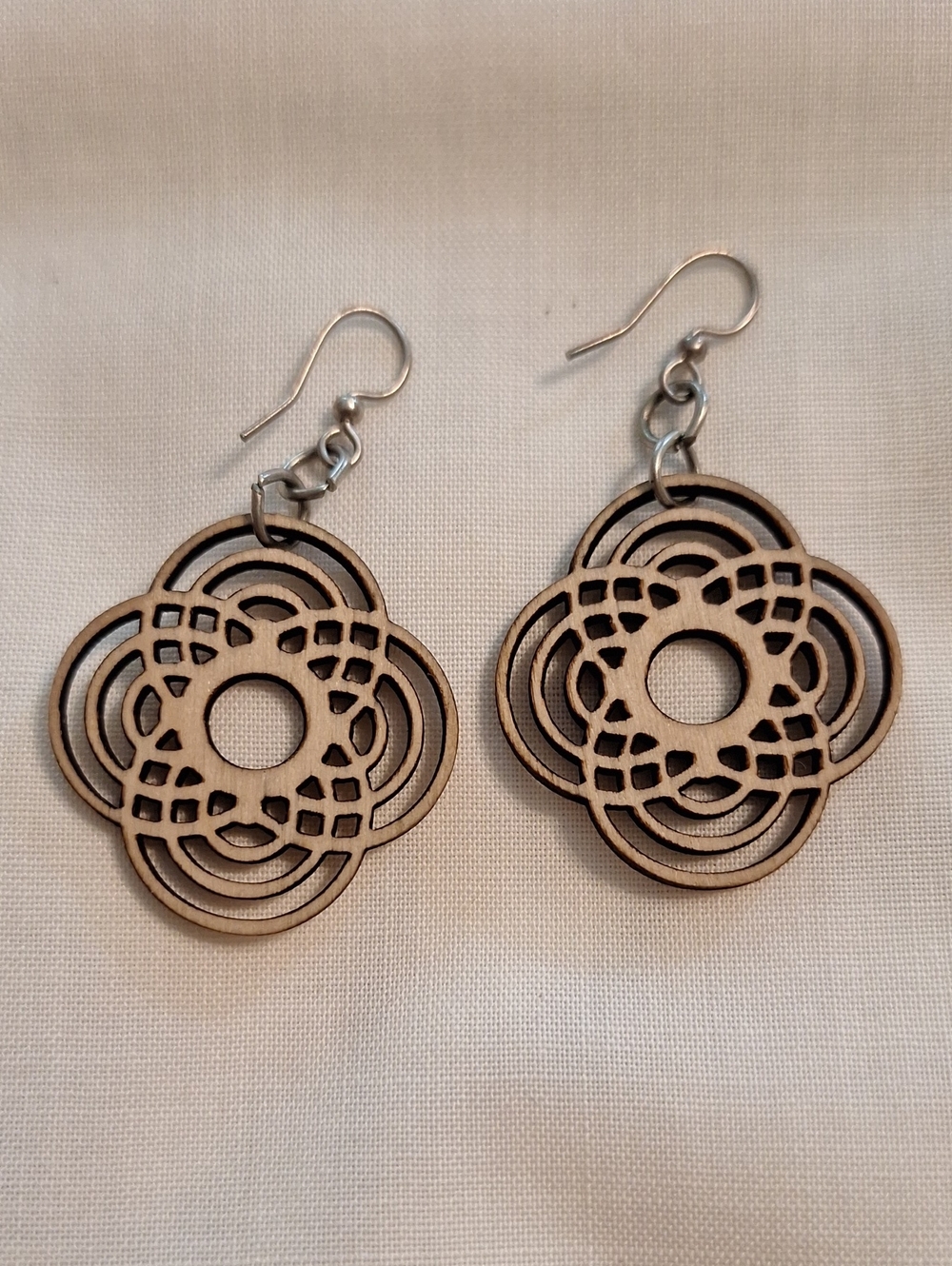 Laser-Cut Wood Earrings